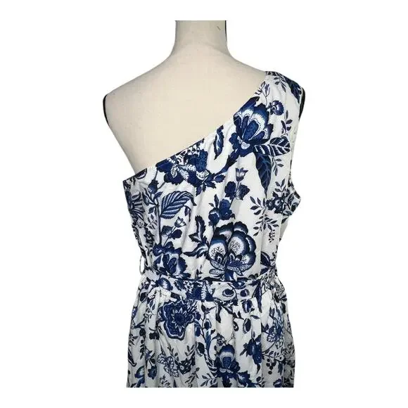 Cupshe Blue & White Floral One-Shoulder Mini Dress Size XL - Picture 8 of 9